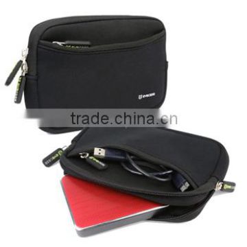 2015 Universal Portable Neoprene Travel Carrying Case with Front Zipper Pocket for Small Electronics and Accessories