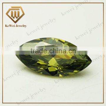 Charming Marquise cut Olive Green Cubic Zirconia CZ