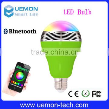 2016 UEMON 7 color E27 base bluetooth led bulb