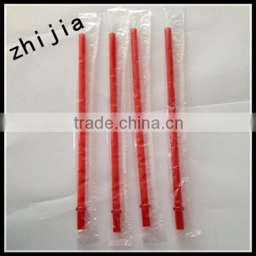 7mm wrapped red plastic promotional drinking straw