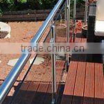 inox steel terrace handrails infiling glass