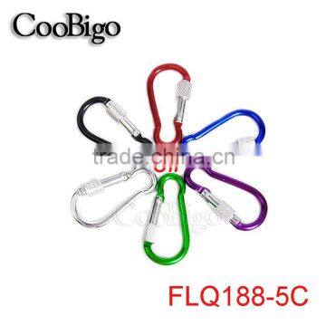 Multicolor Aluminum Spring Locking Carabiner Snap Hook Keychain Hiking Camping #FLQ188-5C(Mix-s)