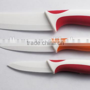 3"+4"+6" Ceramic Kitchen Knife with two colors handle ABS+TPR coating