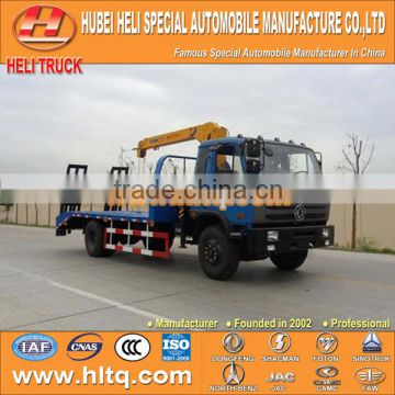 DONGFENG 4x2 platform truck with 3.2 tons crane low price hot sale for sale