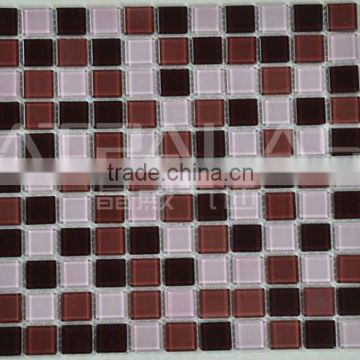 Basic color mosaic,brown mix white glass mosaic,colorfur swimming pool tile mosaic