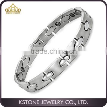 KSTONE Wholesale fashion mens 316L Stainless Steel bio energy magnet bracelet