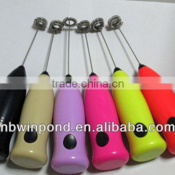 hand hold wireless stainless steel milk frother dry battery