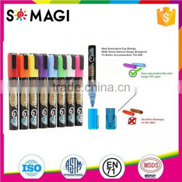 Fluorescent And Dry-Erase & Wet-Erase liquid highlighter pen on non-porous surface
