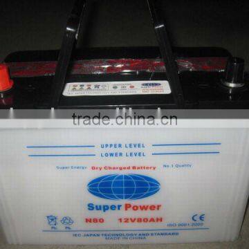 dry charged car battery for Japanese car