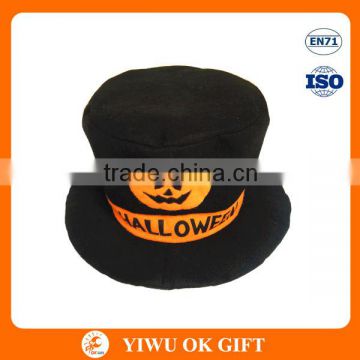 High Quality Fashionable Black and Yellow Pumpkin Face Halloween Bucket Hat with Halloween Logo