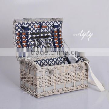 popular picnic basket with accessories and long belt hot sale