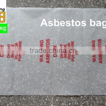 LDPE Asbestos clear plastic packing poly bag with red printing