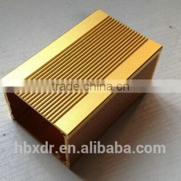 Custom golden Anodizing extruded aluminium enclosure With Side Covers