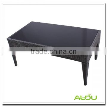 Poly Rattan Dining Table,Black Glass Poly Rattan Handmade Dining Table