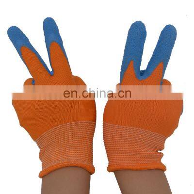 HANDLANDY 13 guange polyester liner with latex wrinkle foam dipping palm garden work gloves HDD5097
