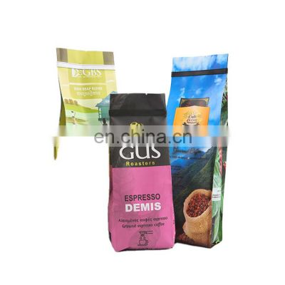 Custom Logo Biodegradable Packing Roasted Caffe Beans Square Pouch Ice Coffee Instant powder Drink Coffee Packaging Bag