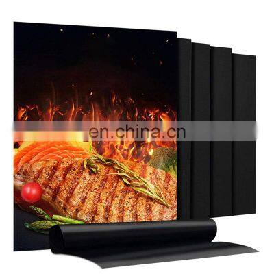 Low Price Customized Black Food Outdoor Indoor Reusable Non Stick BBQ Grill Mat Deck
