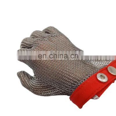 High Quality Stainless steel flexible fingers bent Chain mail Butcher Safe Gloves