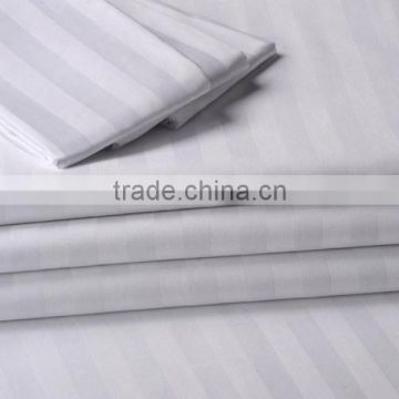 Commonly used white hotel bedding cotton satin stripe fabrics