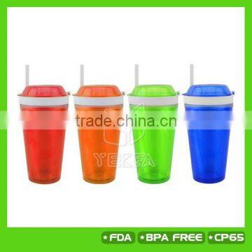 Newest Item!!! 450ml double wall plastic snack tumbler