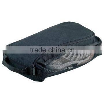 Convenient travel shoe bag with mesh sides