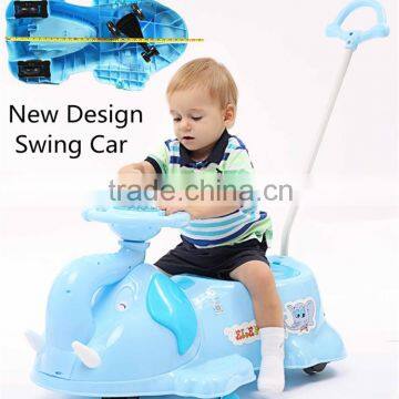 8 Wheels Elephant Wiggle Ride-On Baby And Adult Swing Car In Pink