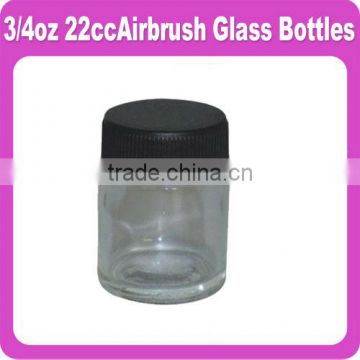 Airbrush Glass 22cc bottles (paint cup) Crystal Clear 22cc Airbrush Spare Bottle