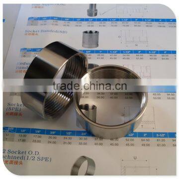 2" Half Plain Socket O.D.M 304/316 BSP Female Thread SCH40