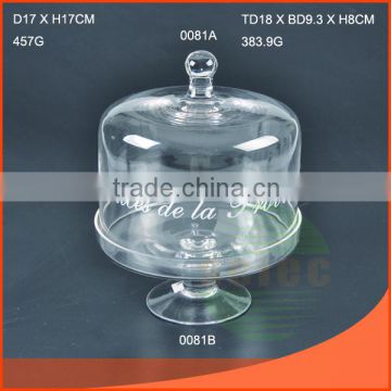 good quality blown new dome glass cake cover with stand