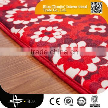 High quality red flower Chenille anti slip carpet
