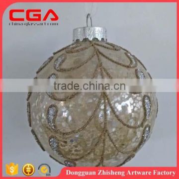 Customized cute glass christmas ball for christmas tree ornament
