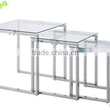 Tempered glass modern nest coffee table