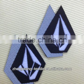 Diamond shaped cheap polyester woven badge