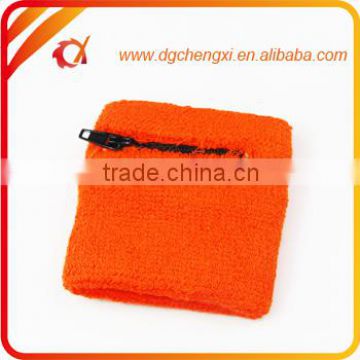 Multi Color Zipper Cotton Sweatband Wristband