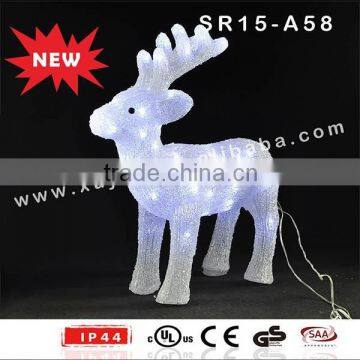 Acrylic outdoor LED light up standing reindeer