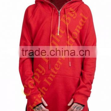 Tall Hoodies/ Red color Side Zipper