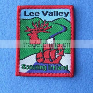 customized garment woven badges with thick border
