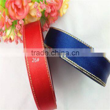 Decorative Gold Edges Polyester Satin Tape, Celebrate it Ribbon