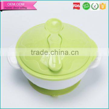 High quality BPA free pp plastic sucttion baby bowl with spoon