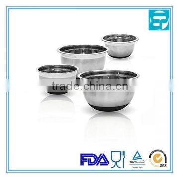 Stainless Steel the salad bowl for cupcake making with silicone bottom