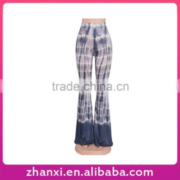 Hot sale printing slim trousers flared trousers casual latest fashion pants
