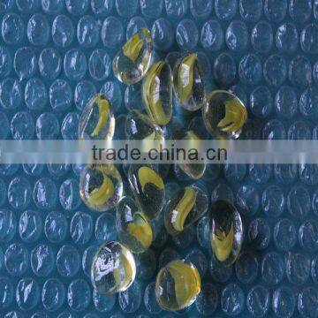 seed shape glass marbles,yellow glass marbles