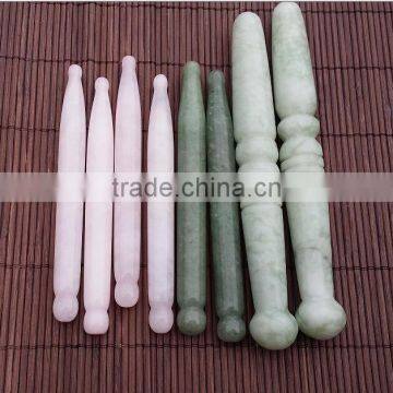 natural jade aventurin rose quartz acupuncture massage stick