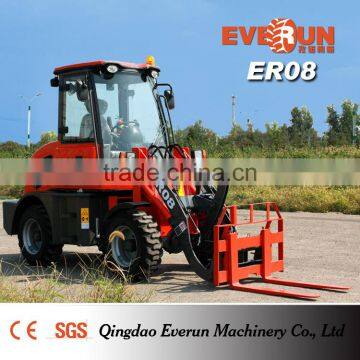 Everun ER08 Small Front Wheel Loader with Pallet Forks