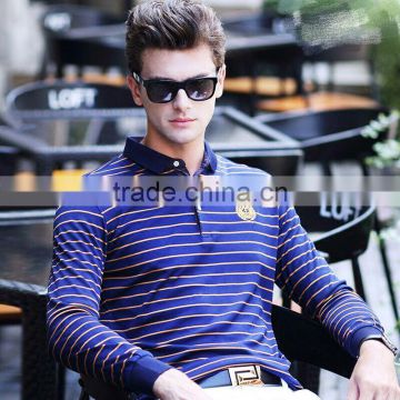 OEM newest designs of men fashion cotton polo shirt with stripe printing