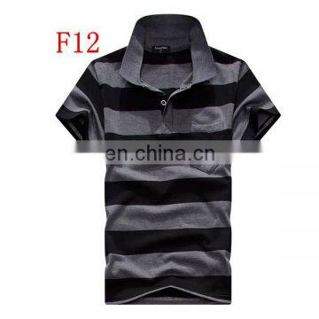 2015 new design stripe polo t shirt for mens