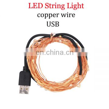 USB Copper Wire String Lights Outdoor Fairy Light for Xmas Garland Party Wedding