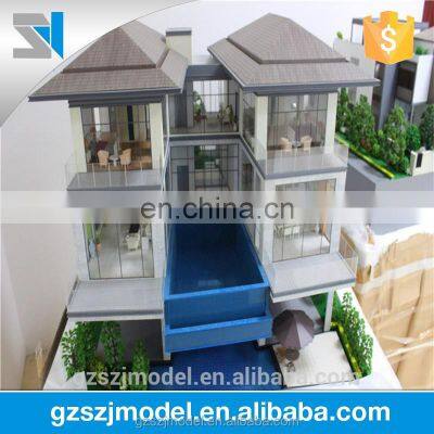 Luxurious villa house model with pool, Architecture miniature building