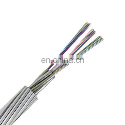 Overhead Stranded Stainless Steel Tube OPGW Cable 24 Core Single Mode Fiber Optic Cable