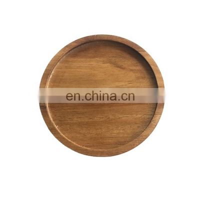 wholesale custom varnish acacia solid wood drink coaster coffee cup mat tableware bowl pad for household